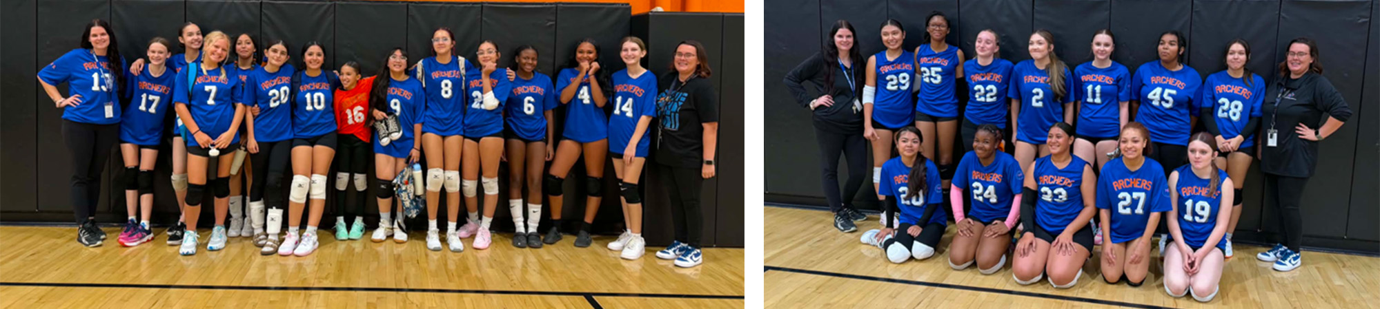 group photos of athletes in the gym
