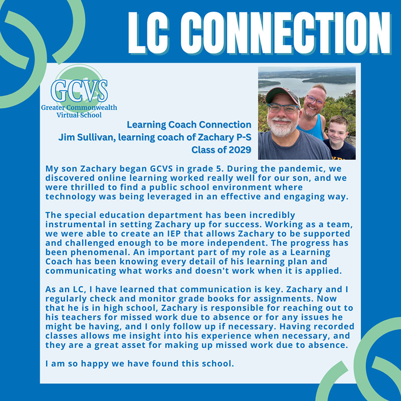 LC Connection Learning Coach Jim Sullivan Class of 2029
