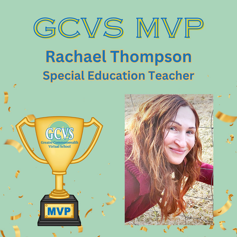 GCVS MVP Rachael Thompson, Special Education Teacher for May 2026 flyer
