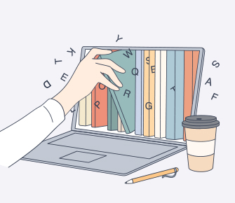 Drawing of an online library