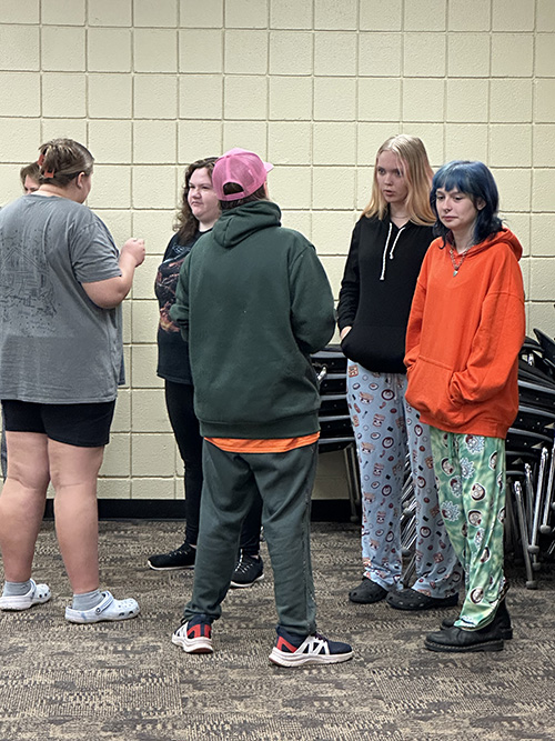 Group of student interacting with each other during a career pathways experience
