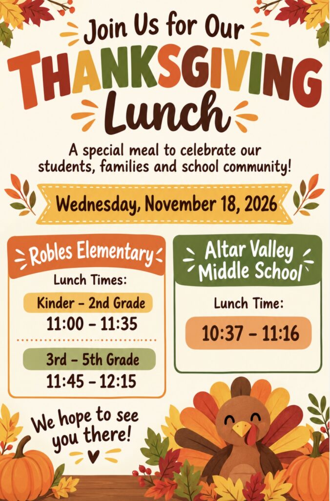 Join us for our Thanksgiving Lunch flyer