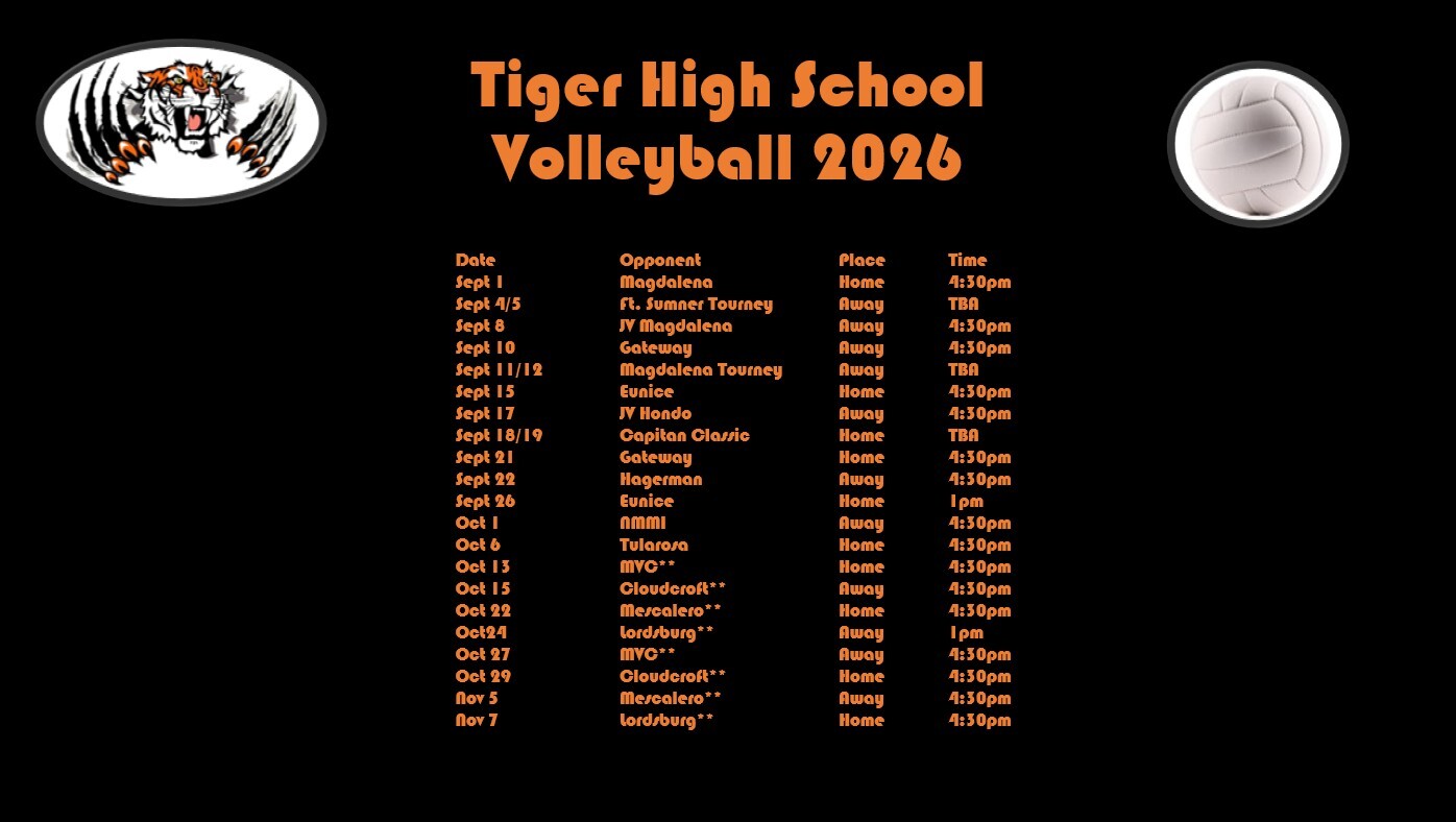 Tiger High School Volleyball 2026