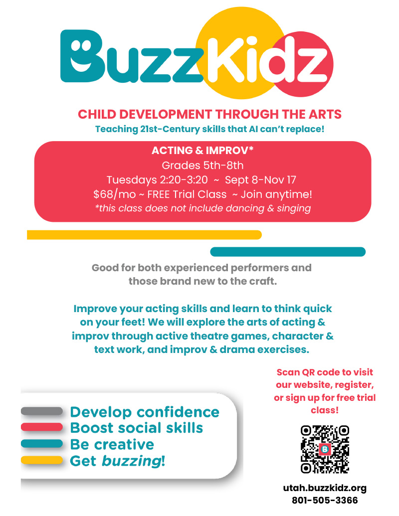 Buzz Kidz Acting & Improv flyer