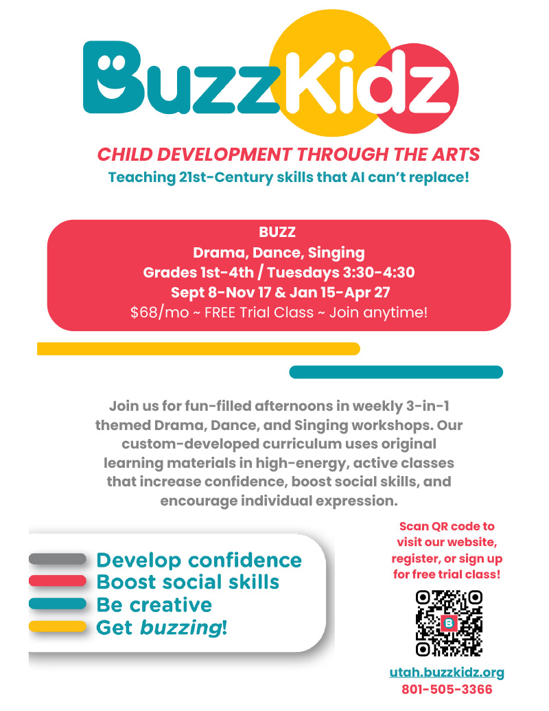 Buzz Kidz drama, dance, singing flyer