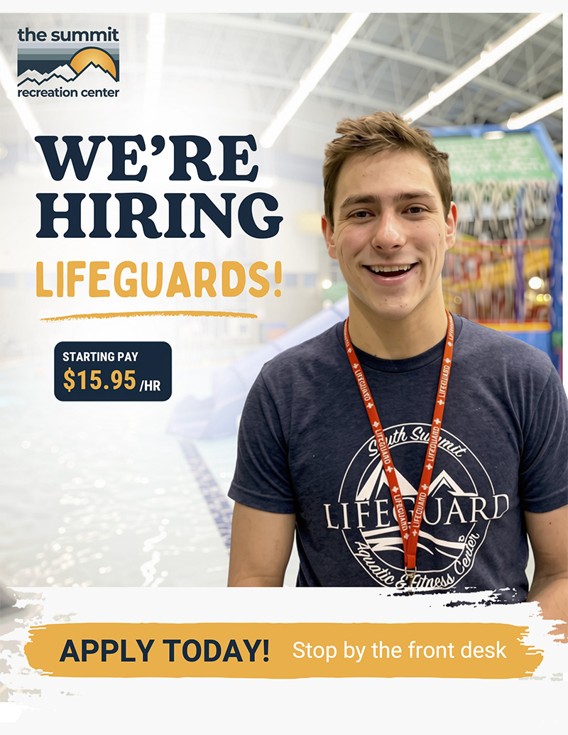 We're Hiring Lifeguards flyer