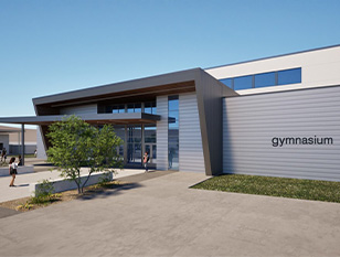 Architectural rendering of the school gymnasium