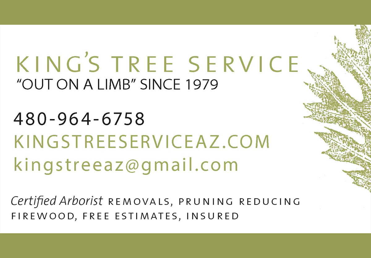 King's Tree Service business card